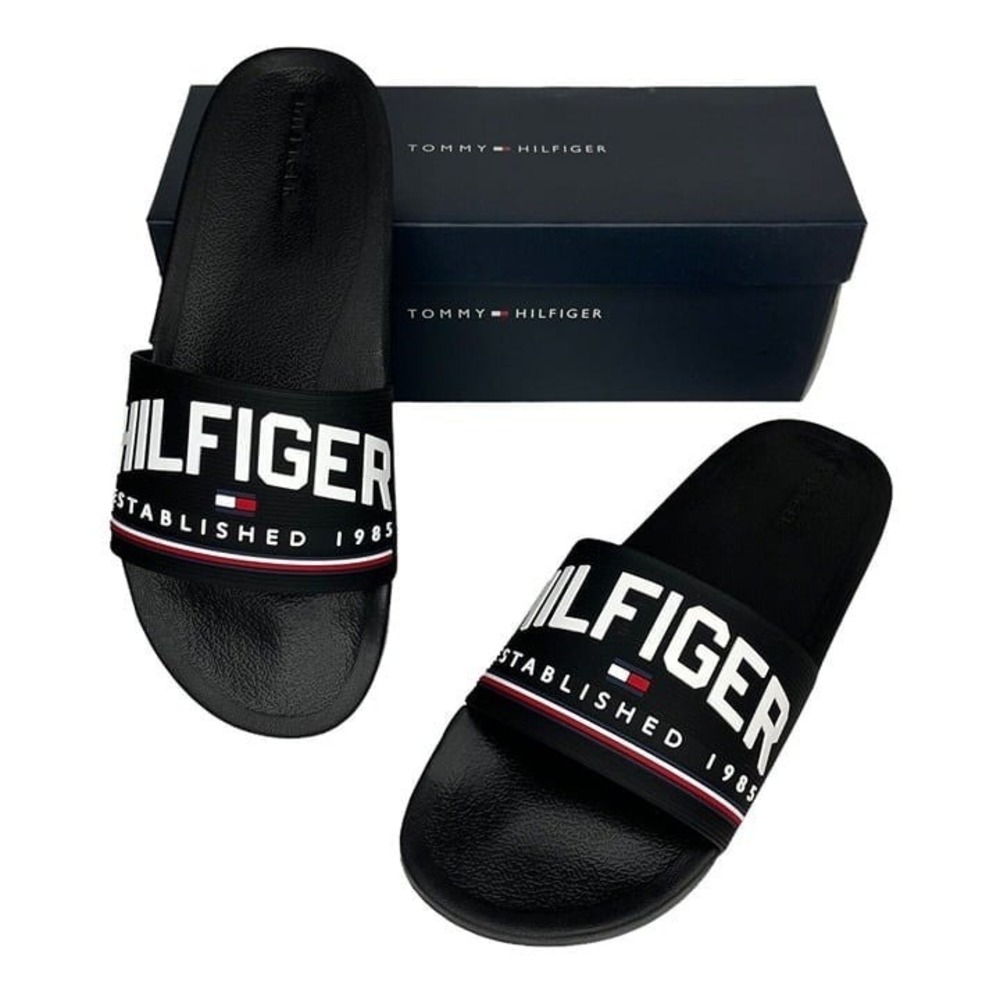 Tommy Hilfiger Men's Eldin Slide Sandals Size 11 Black Lightweight Comfortable